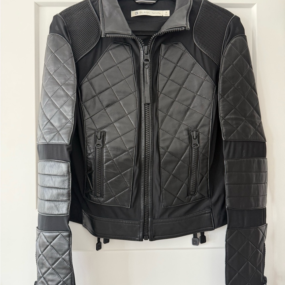 Blanc Noir Black Quilted Jacket